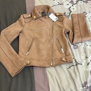 Primark Suede Jacket Brownishcreamish 